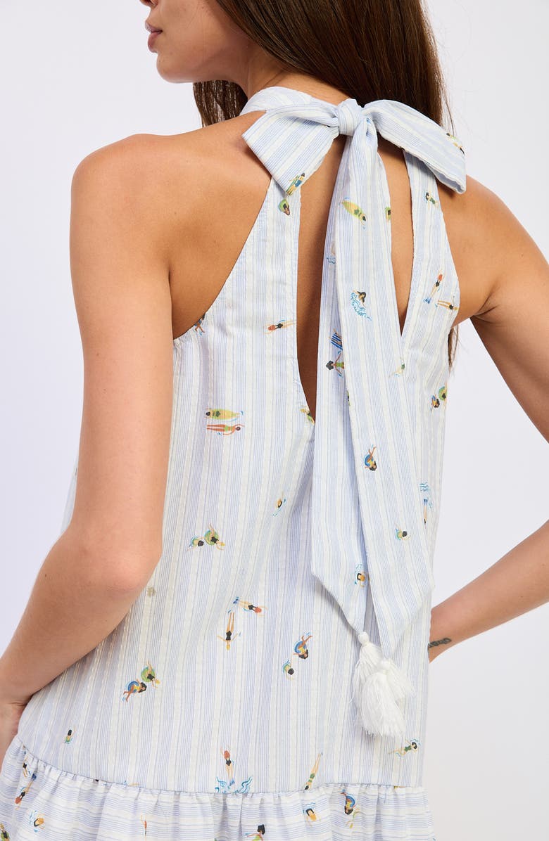 En Saison Nicole Halter Shift Minidress, Alternate, color, White Blue Multi