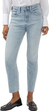 Silver Jeans Co. Beau Raw Hem High Waist Slim Boyfriend Jeans