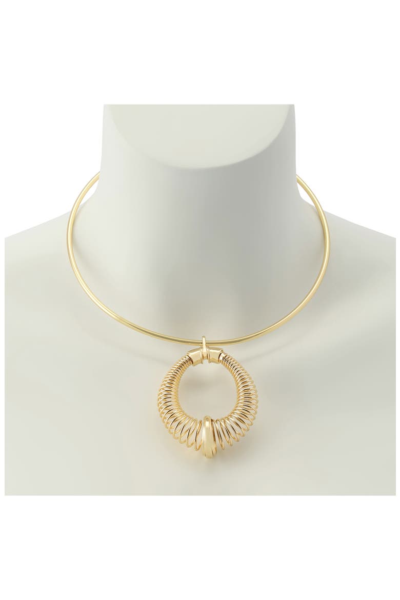 Coiled Pendant Collar Necklace, Alternate, color, GOLD