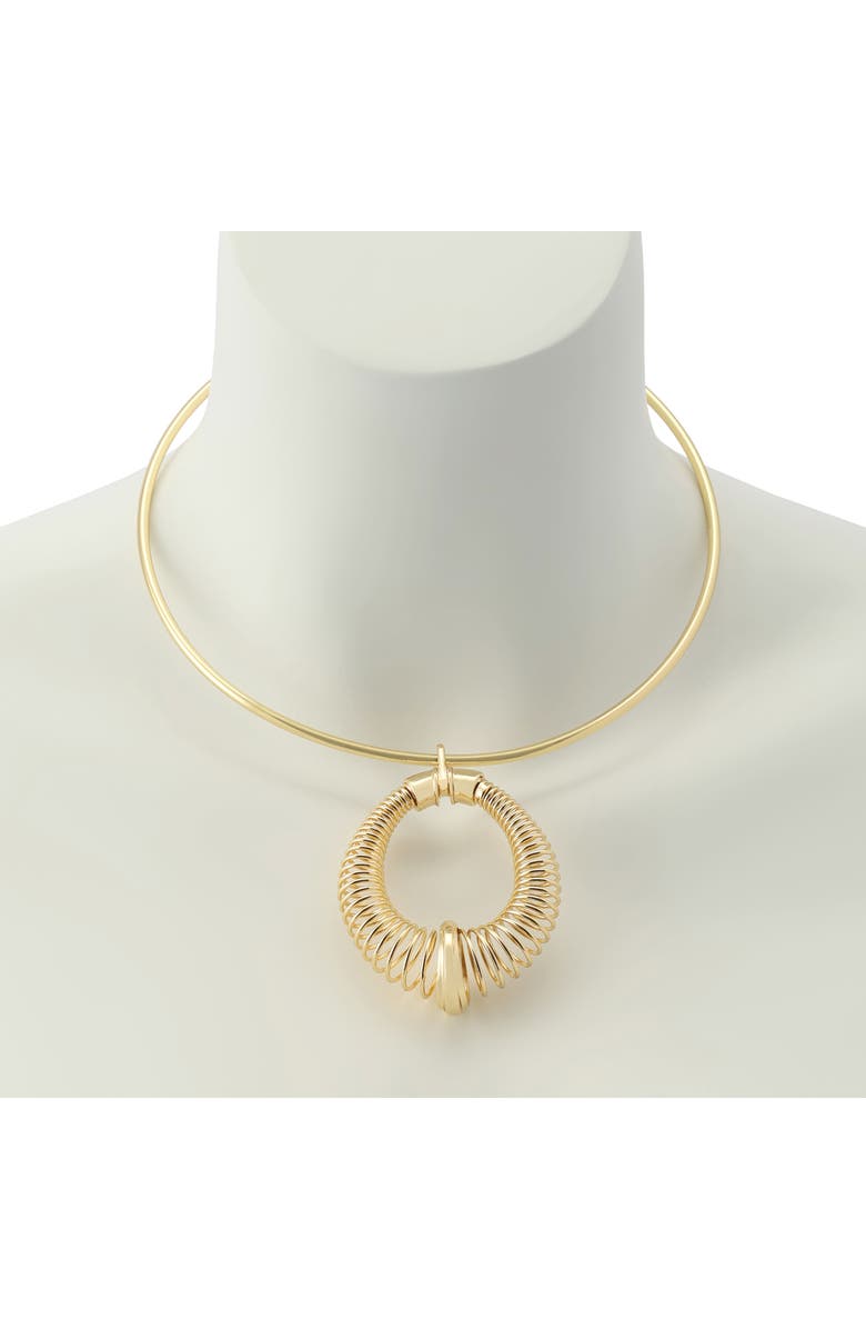 Robert Lee Morris Coiled Pendant Collar Necklace, Alternate, color, Gold