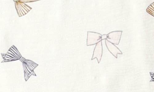 Rylee + Cru Bow Print Wide Leg Pants In Brown