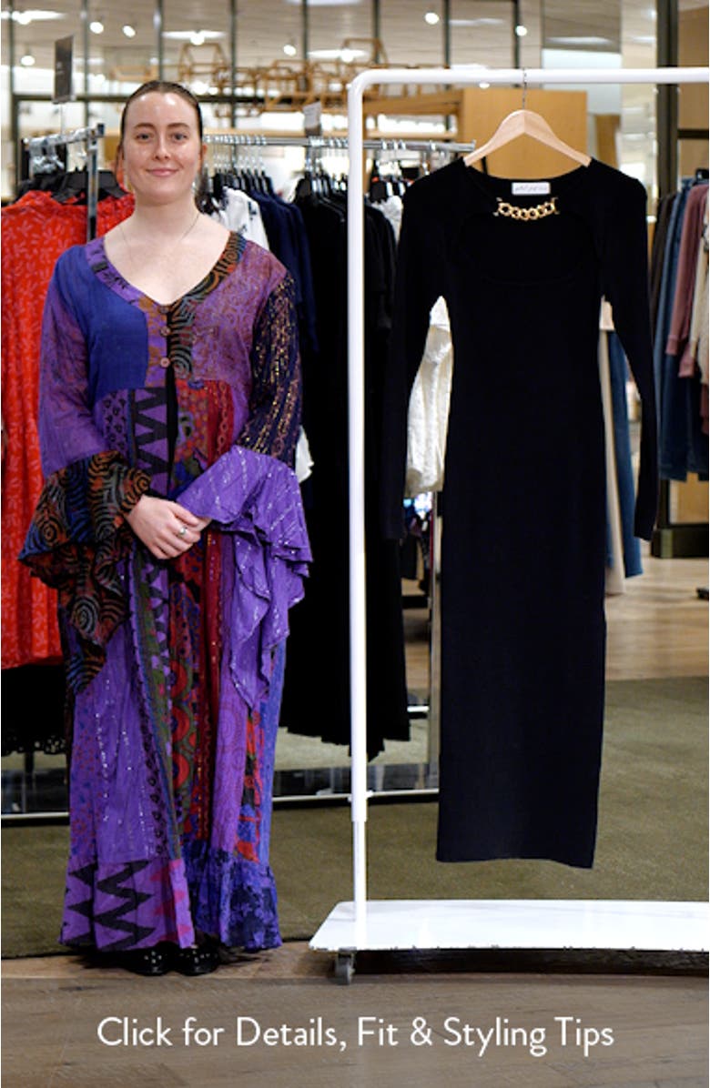 Elissa Chain Strap Long Sleeve Sweater Dress, sales video thumbnail