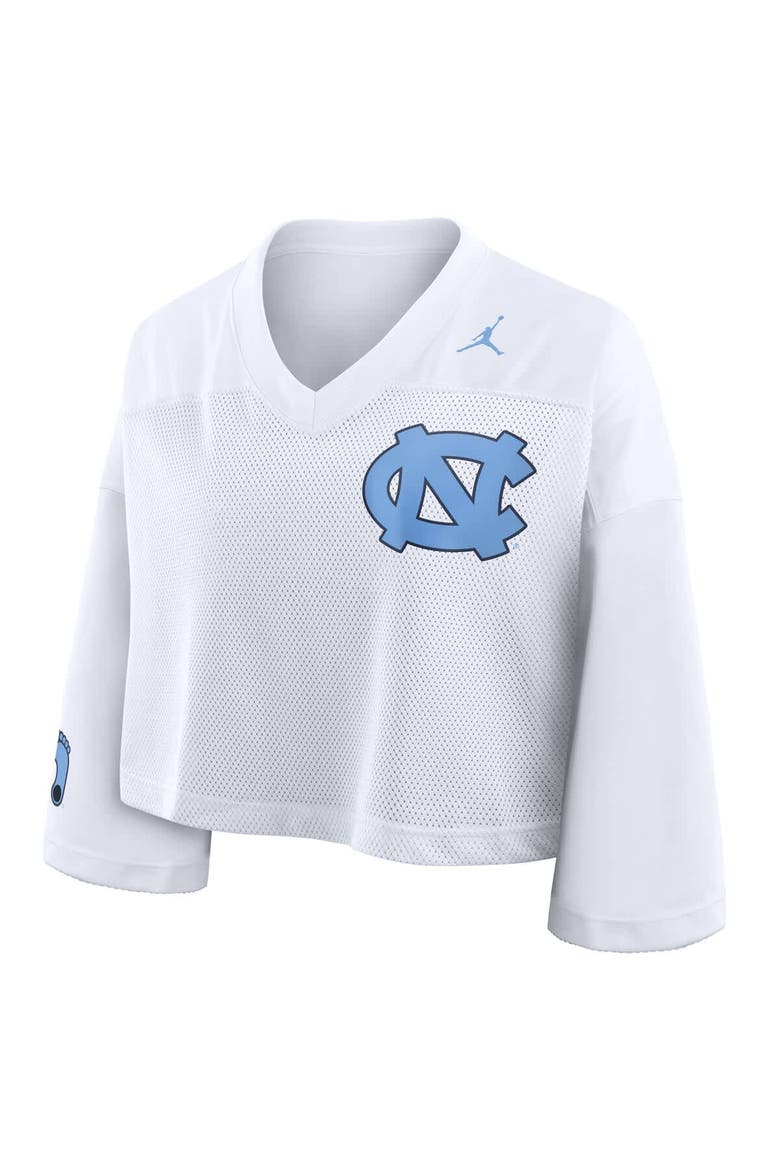 Women's Jordan Brand White North Carolina Tar Heels Cropped Mesh Dri-FIT Fashion Jersey, Alternate, color, White