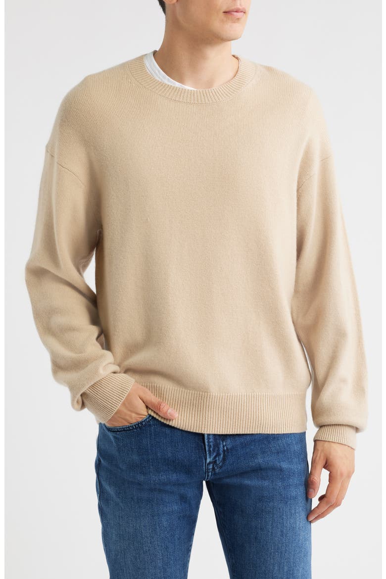 Lightweight Cashmere Crewneck Sweater, Main, color, SUMMER BEIGE