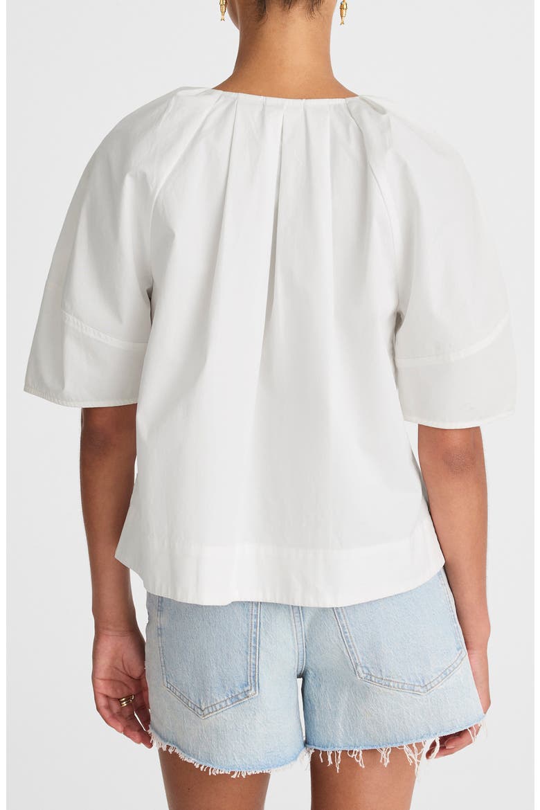 Cotton Poplin Lace-Up Top, Alternate, color, WHITE