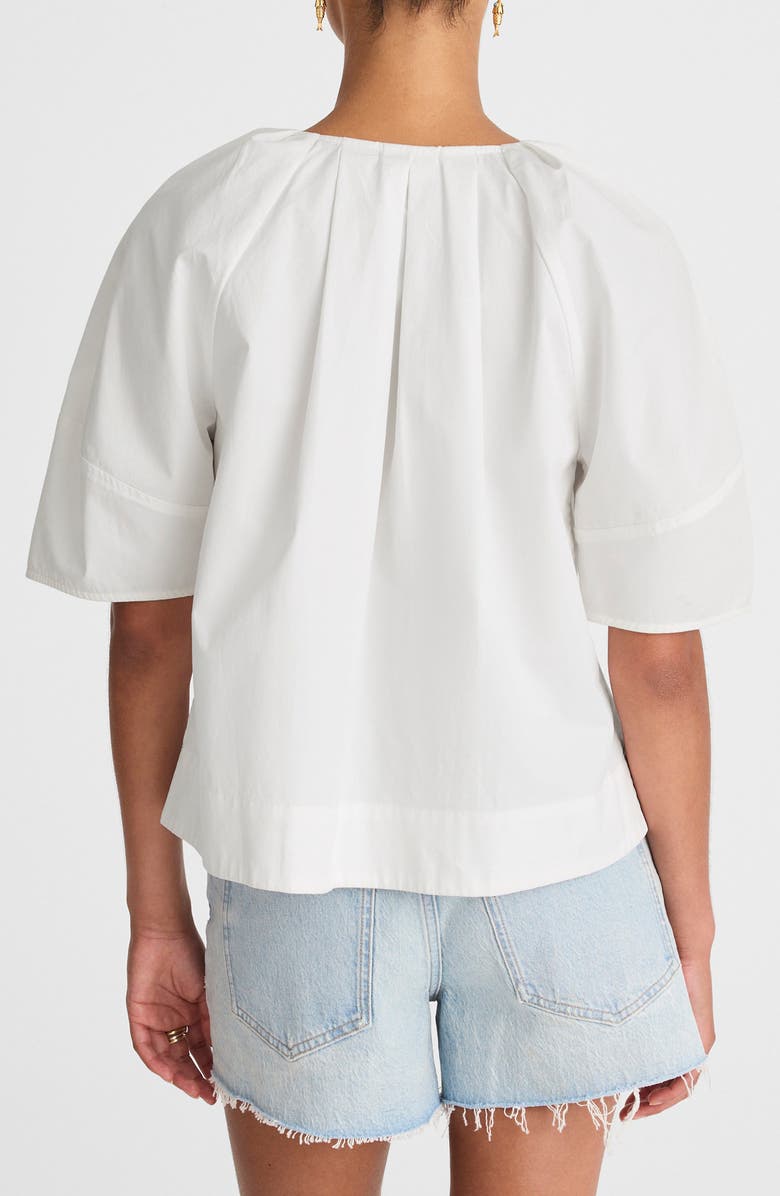 Madewell Cotton Poplin Lace-Up Top, Alternate, color, 