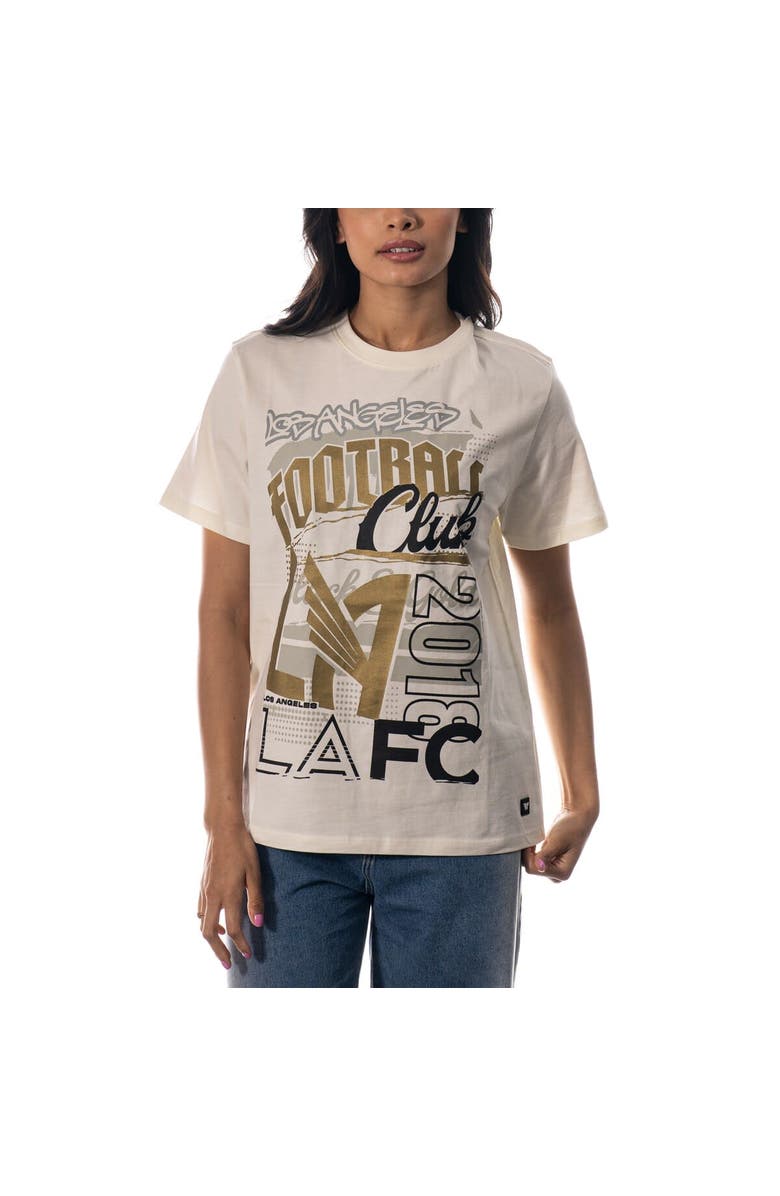THE WILD COLLECTIVE Women's The Wild Collective Cream LAFC Oversized Washed T-Shirt, Alternate, color,
