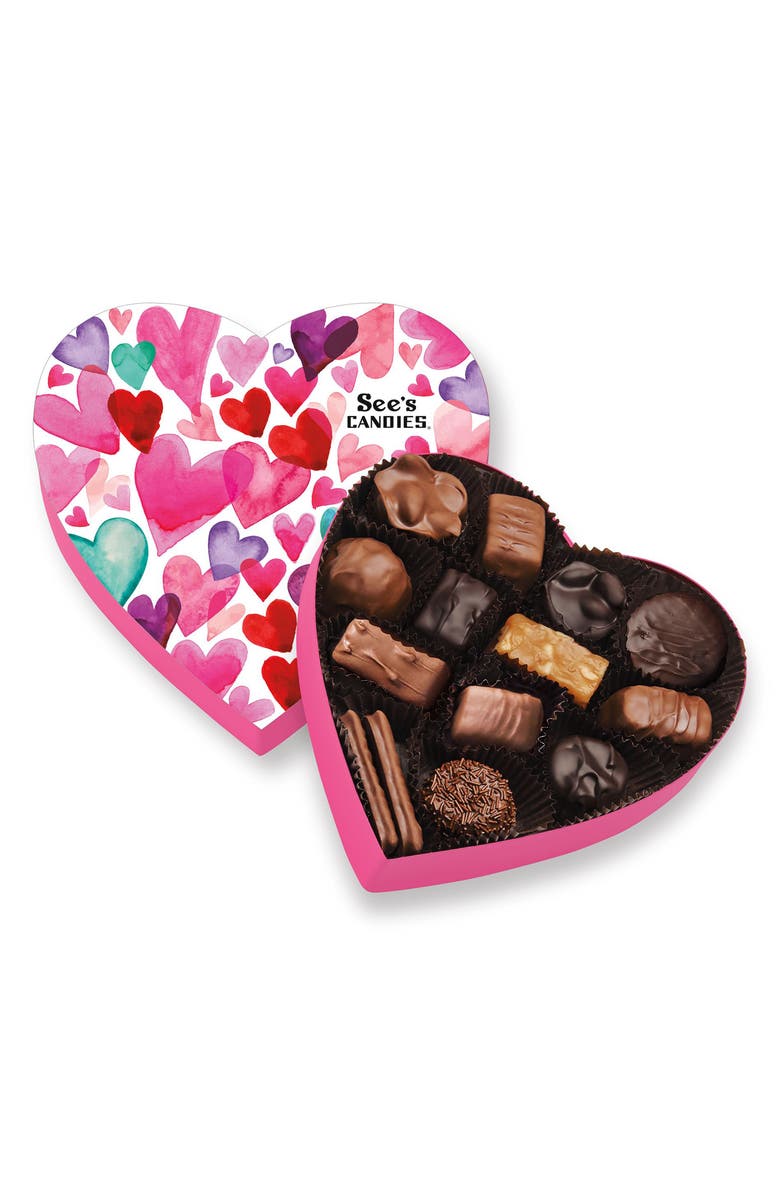 See's Candies With Love Heart 14-Piece Assorted Chocolate Box, Main, color, 