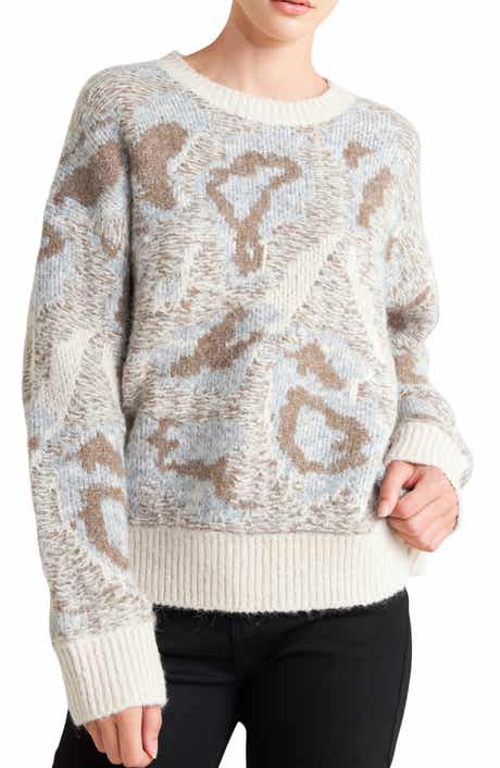 Intarsia Pattern Crewneck Sweater