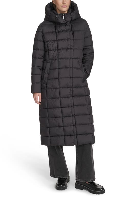 Kenneth Cole New York Water Resistant Stadium Length Quilted Puffer Coat in Black 