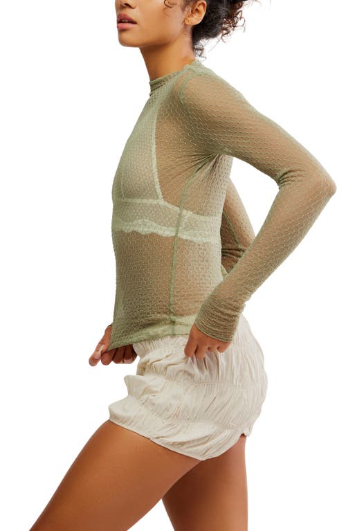 Free People Minding My Business Sheer Top In Green