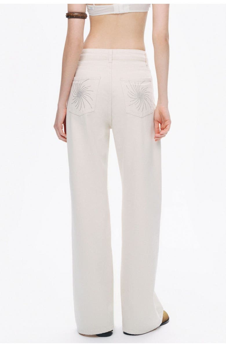 Nocturne Stone Detailed Wide Leg Jeans, Alternate, color, 