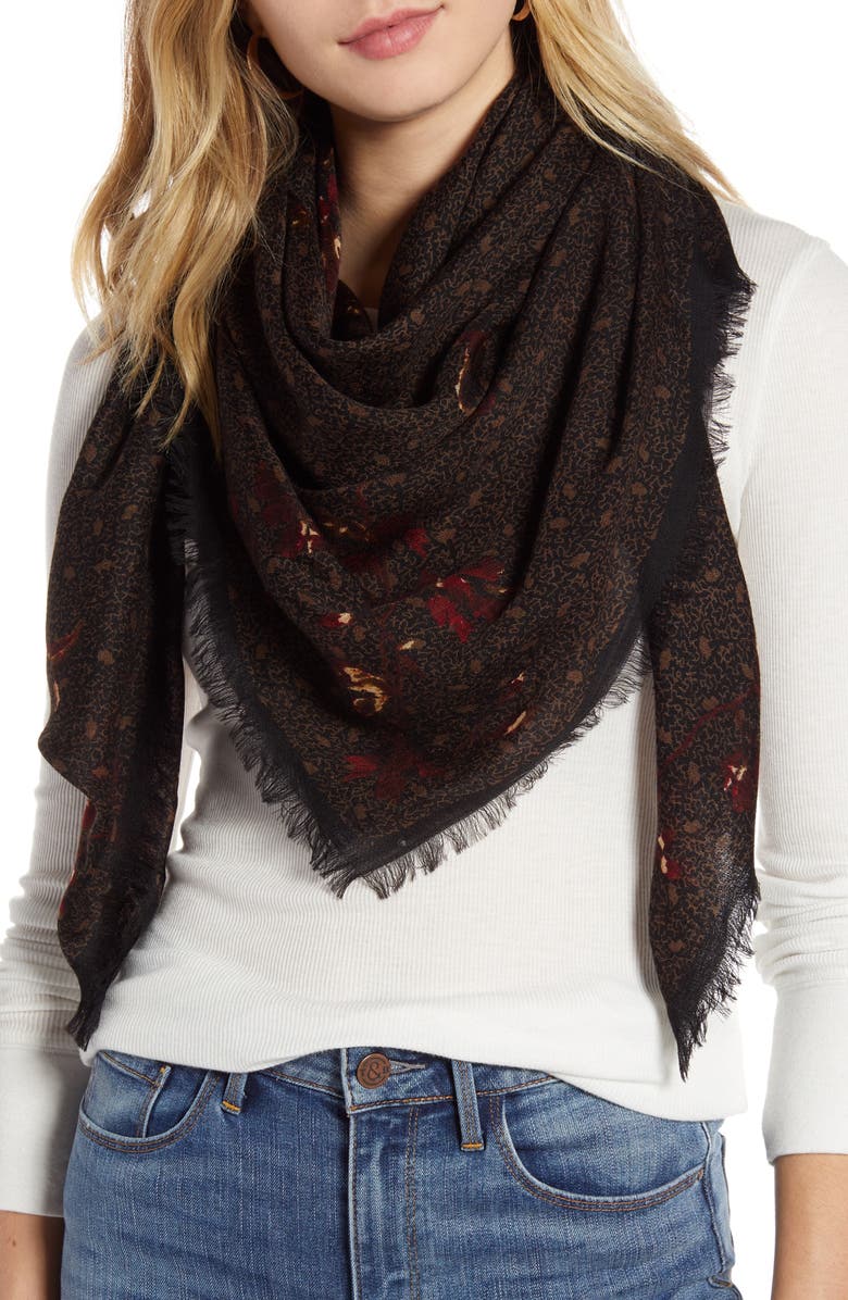 Treasure & Bond Print Wool Scarf, Main, color,