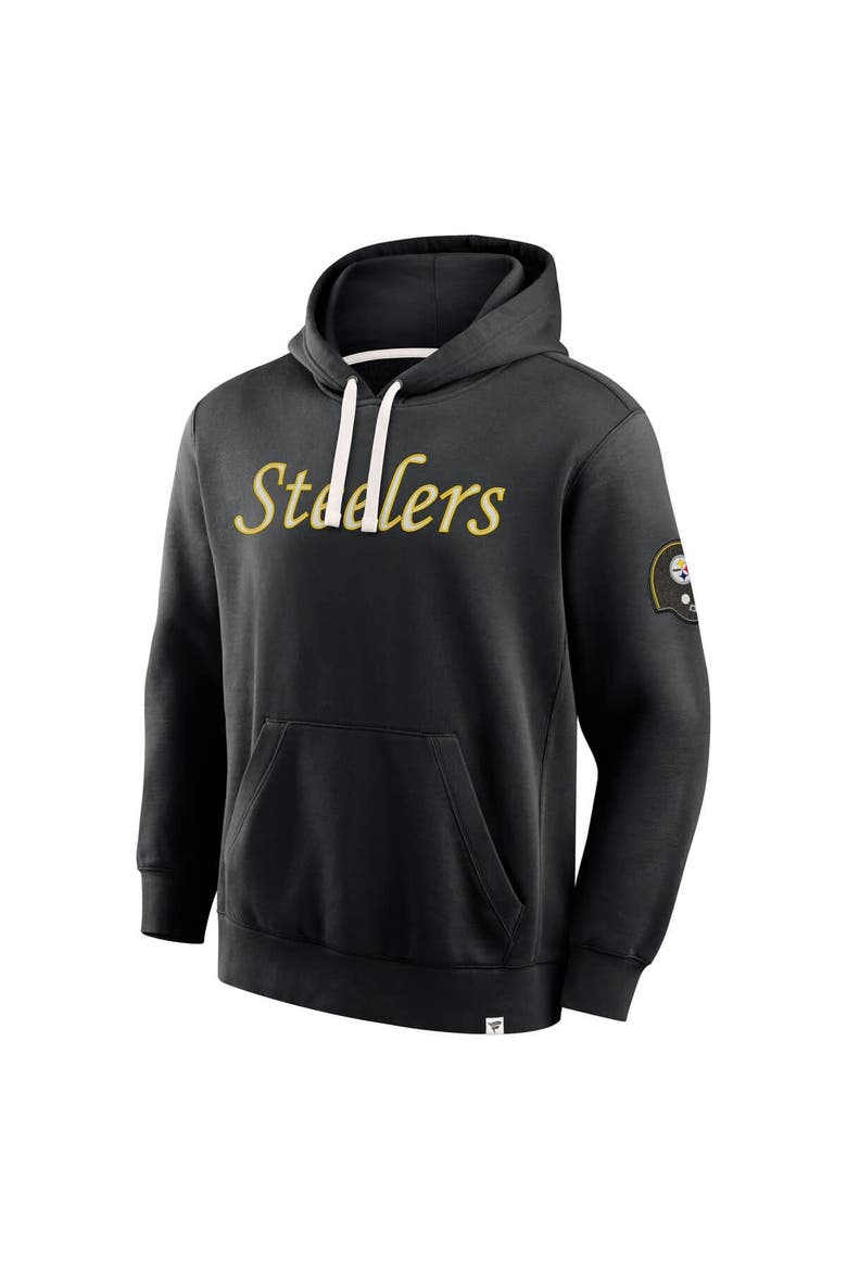 Men's Fanatics Black Pittsburgh Steelers New Horizons Heritage Pullover Hoodie, Alternate, color, Black