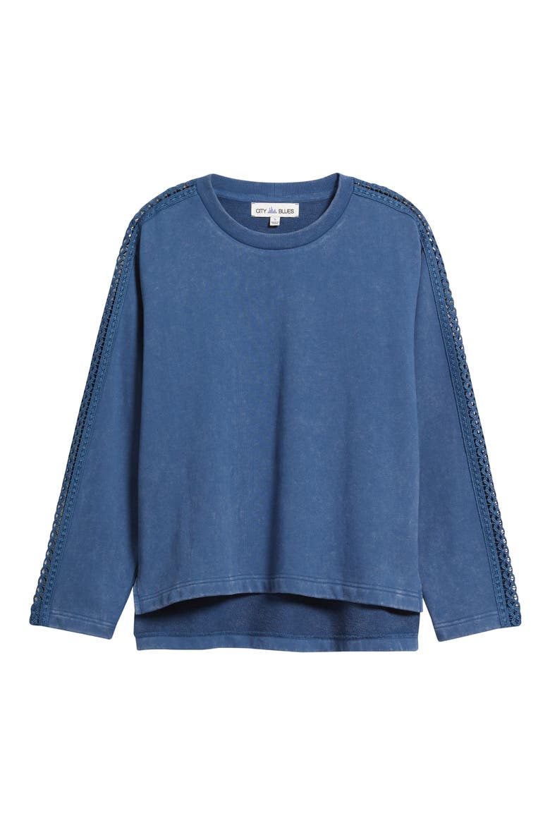 Detailed Sleeve Sweatshirt, Alternate, color, CADET BLUE