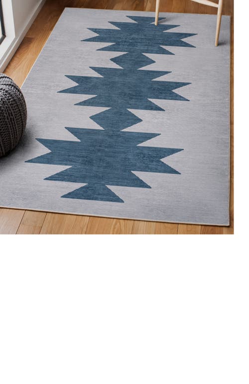 Jonathan Y Chayton Minimalist Geometric Machine-washable Area Rug In Blue