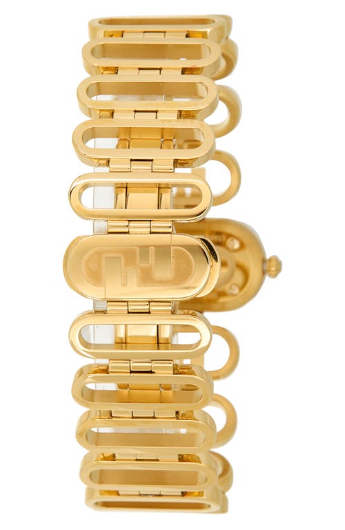 Fendi O'lock Diamond Accent Oval Link Bracelet Watch, 28.3mm X 14.8mm