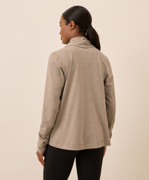 Pact Luxe Stretch Jersey Swing Cardigan In Brown