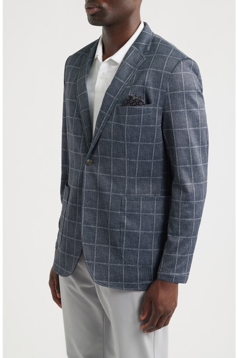Game Day XC Flex® Pinnacle Black Windowpane Check Knit Sport Coat, Alternate, color, BLACK PLAID
