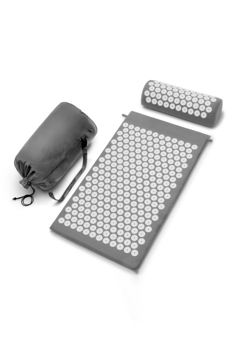 29 Inch Acupressure Mat & Pillow Set, Main, color, GRAY & WHITE