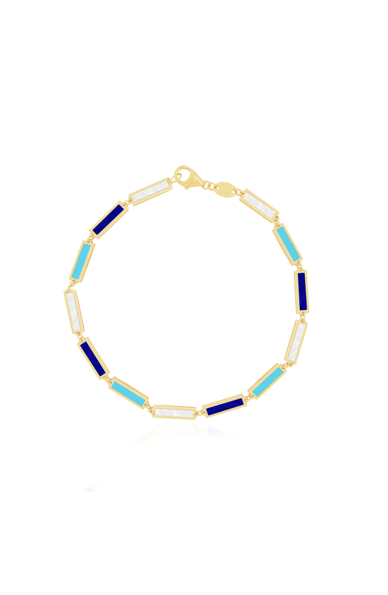 The Lovery Fine Jewelry Blue Mixed Bar Bracelet, Main, color, Blue