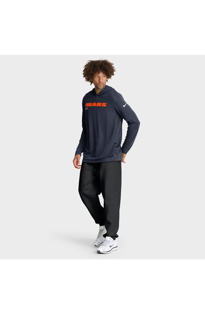 Nike Men's Nike Navy Chicago Bears Sideline Pure Fury Performance Long Sleeve Hoodie T-Shirt, Alternate, color, Navy