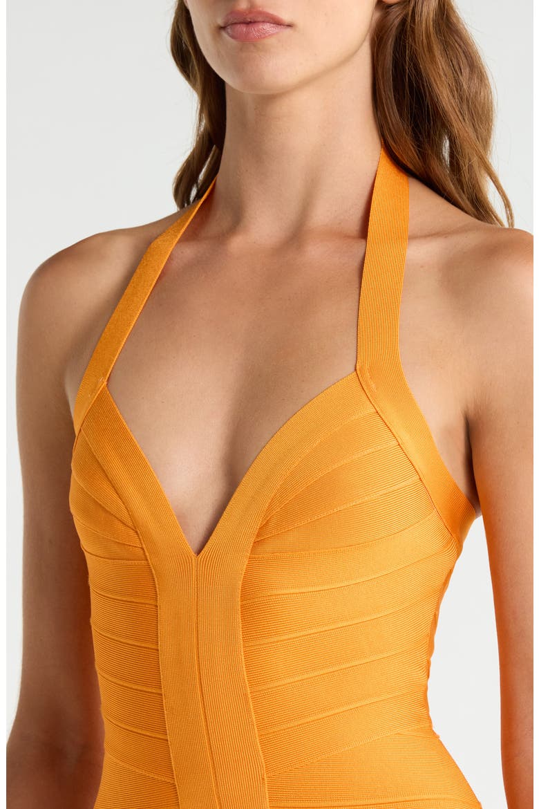 The Contour Halter Minidress, Alternate, color, TANGERINE