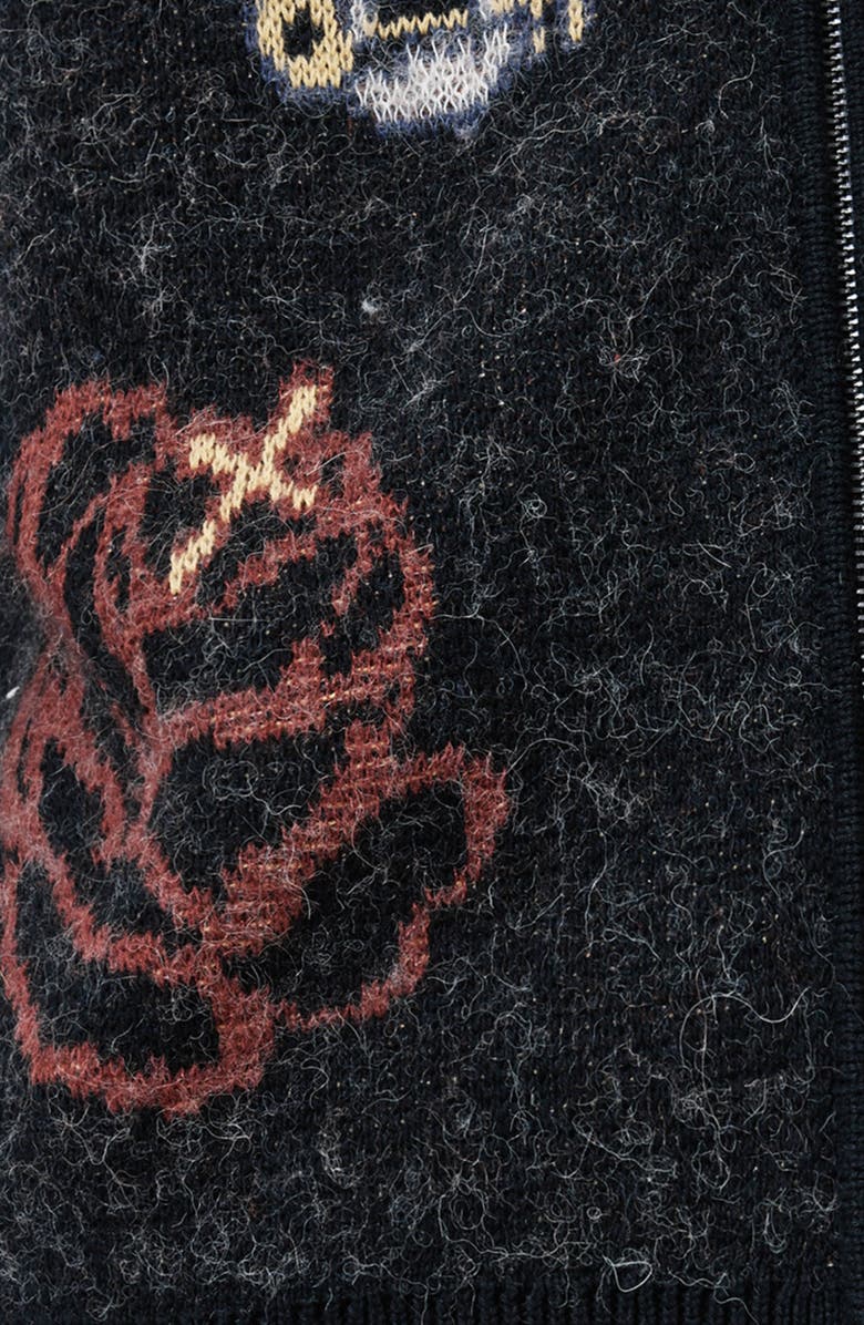 AllSaints Meller Zip-Up Cardigan, Alternate, color, Black