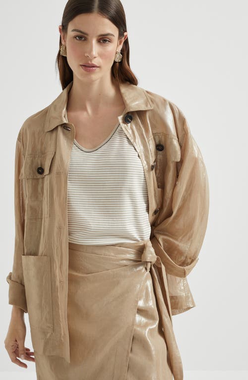 Brunello Cucinelli Top With Monili In Neutral