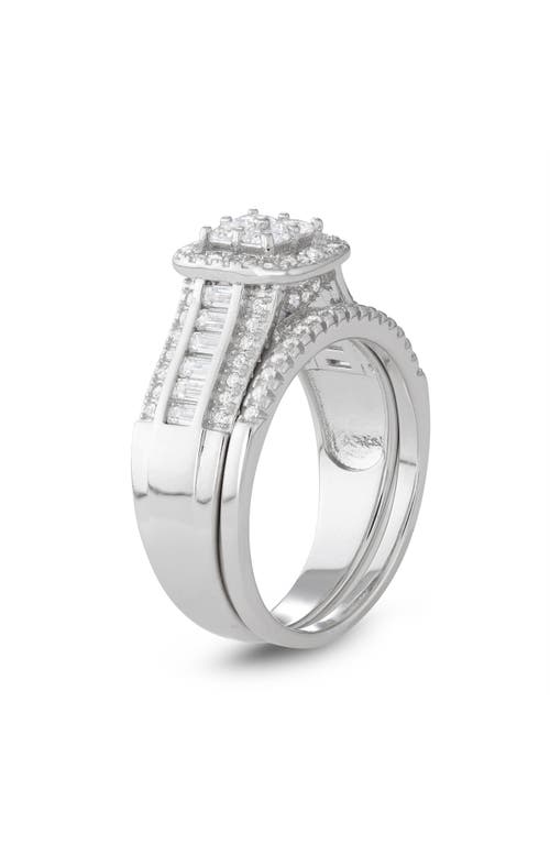 Fuzion Creations Set Of 2 Lab Grown White Sapphire Stackable Rings In Silver