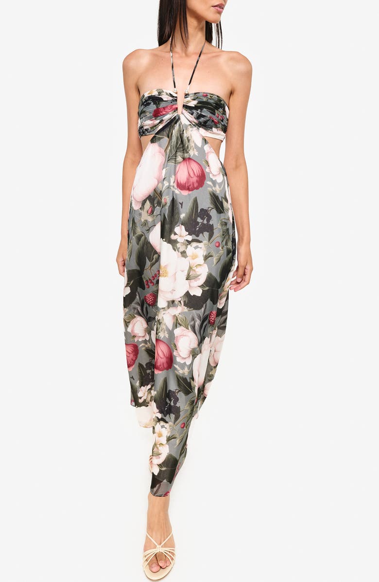 CAMI NYC Calliope Floral Print Silk Chiffon Dress, Main, color, 