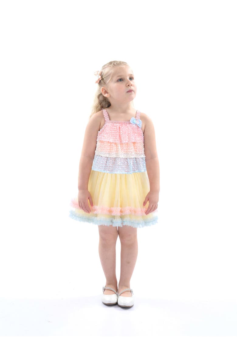 Mimi Tutu Sunset Layered Dress Set, Main, color, Salmon