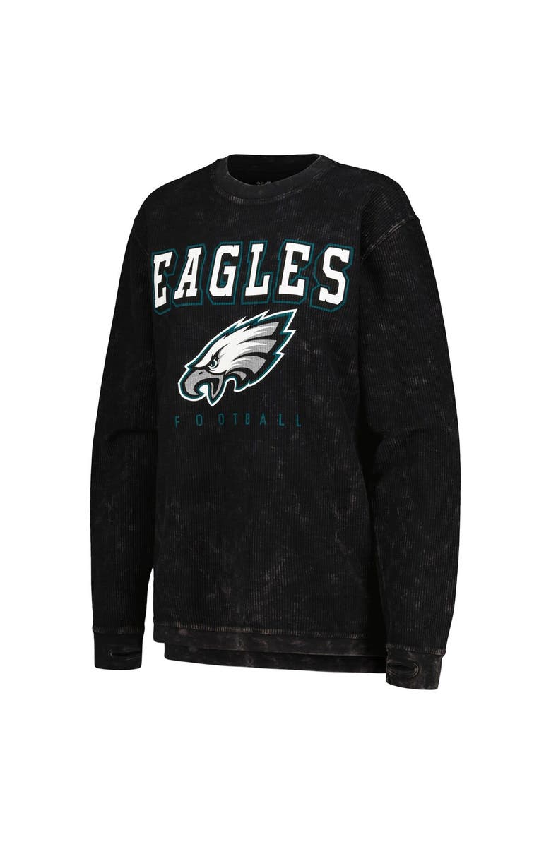 G-III 4HER BY CARL BANKS Women's G-III 4Her by Carl Banks Black Philadelphia Eagles Comfy Cord Pullover Sweatshirt, Alternate, color, Black