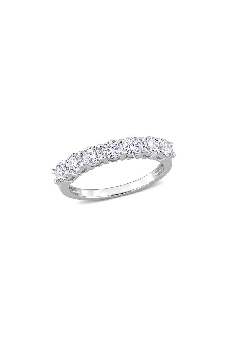 Lab Created Moissanite Band Ring, Main, color, WHITE