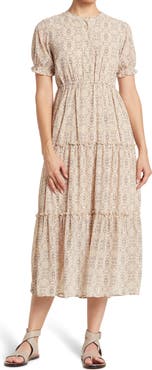 WISHLIST Ditsy Medallion Floral Print Midi Dress