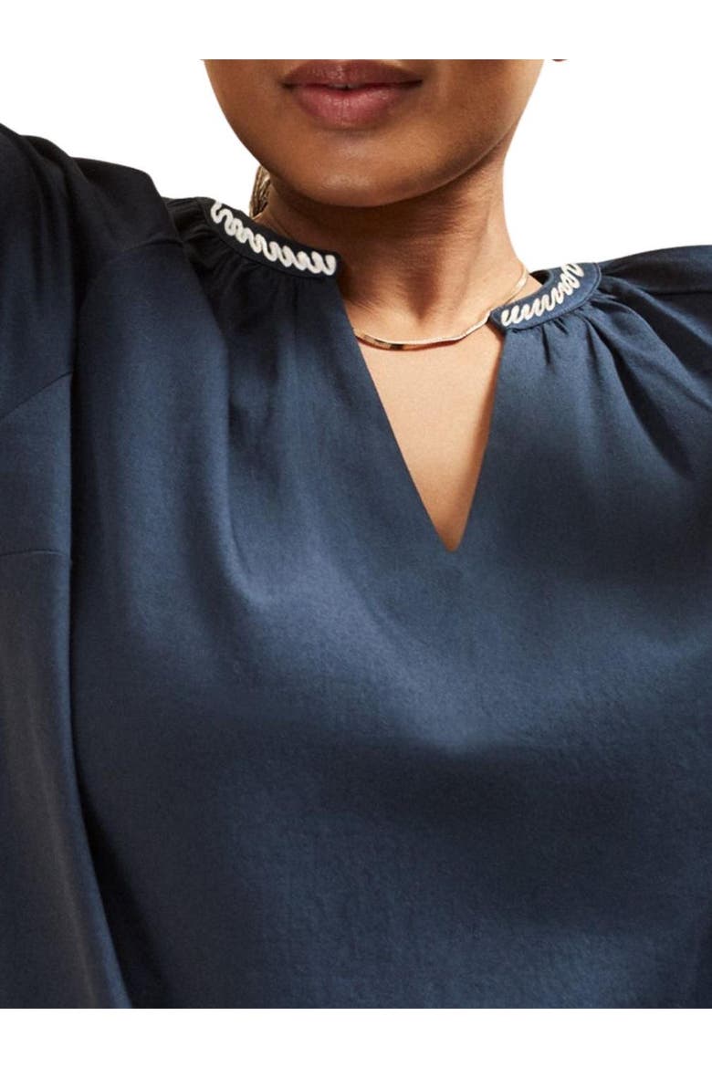 Long Sleeve Embroidered Blouse, Alternate, color, Blue