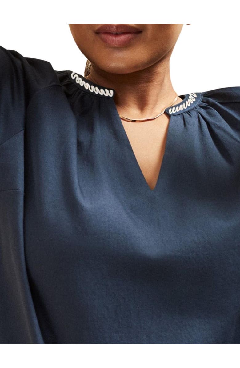 Live Unlimited Long Sleeve Embroidered Blouse, Alternate, color, Blue