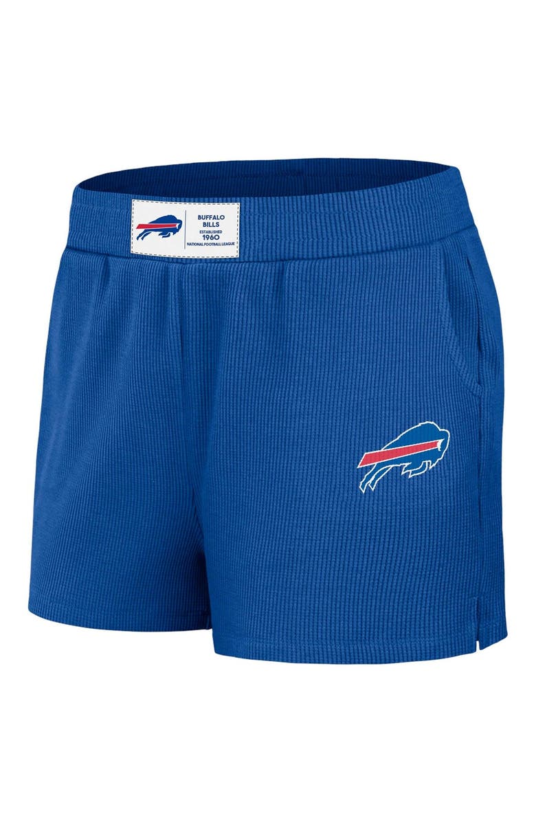 WEAR by Erin Andrews Women's WEAR by Erin Andrews Royal Buffalo Bills Waffle Knit Long Sleeve T-Shirt & Shorts Lounge Set, Alternate, color, 