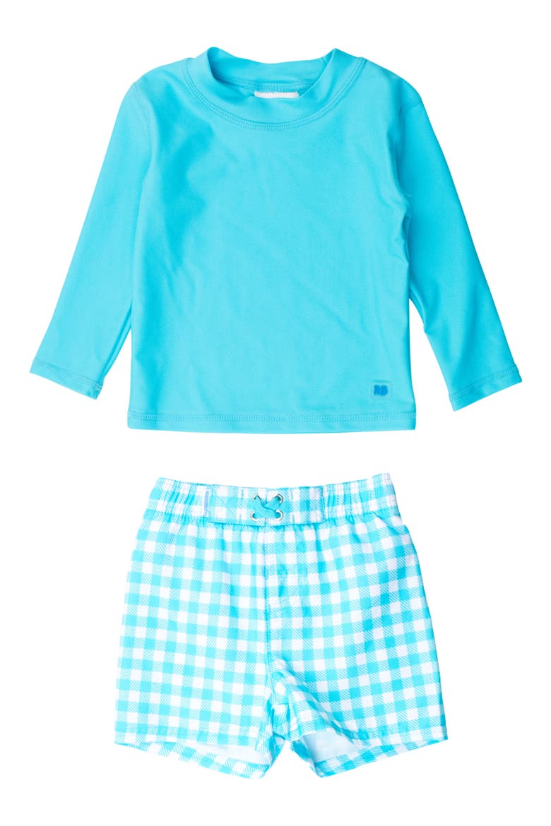 Long Sleeve Two-Piece Rashguard Swimsuit, Main, color, BLUE