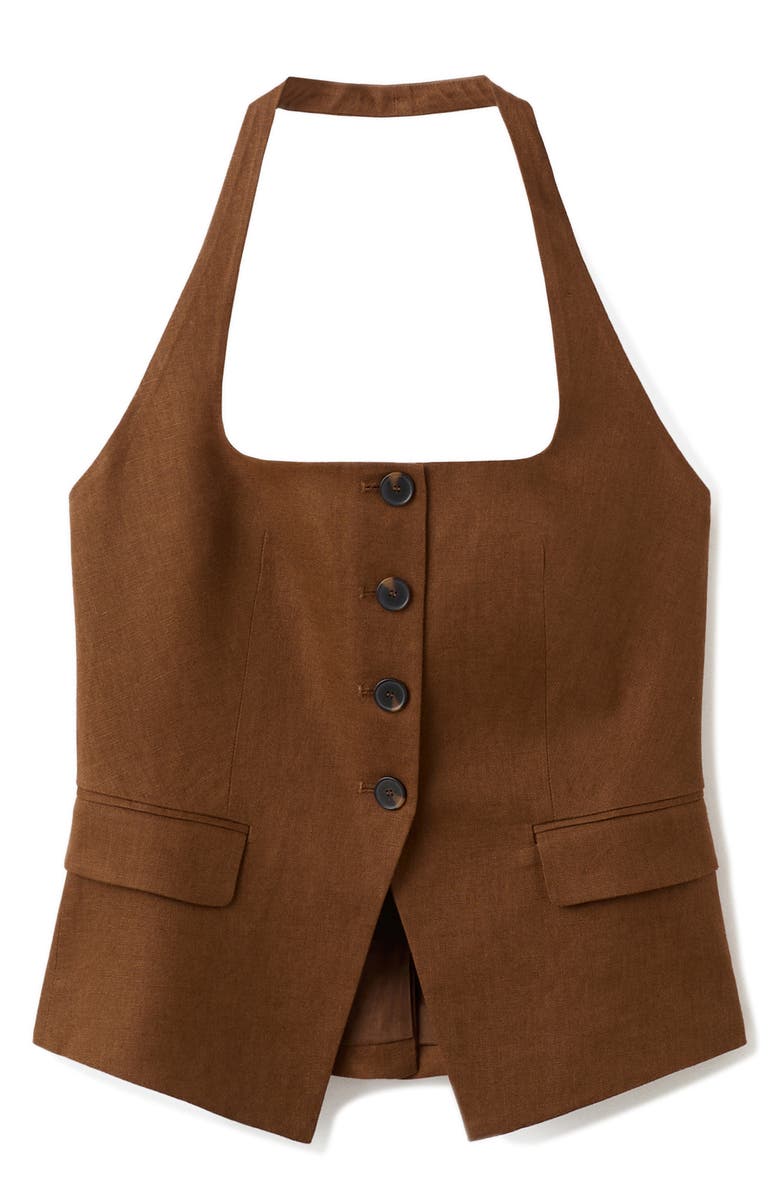 MANGO Linen Suit Waistcoat, Alternate, color, 