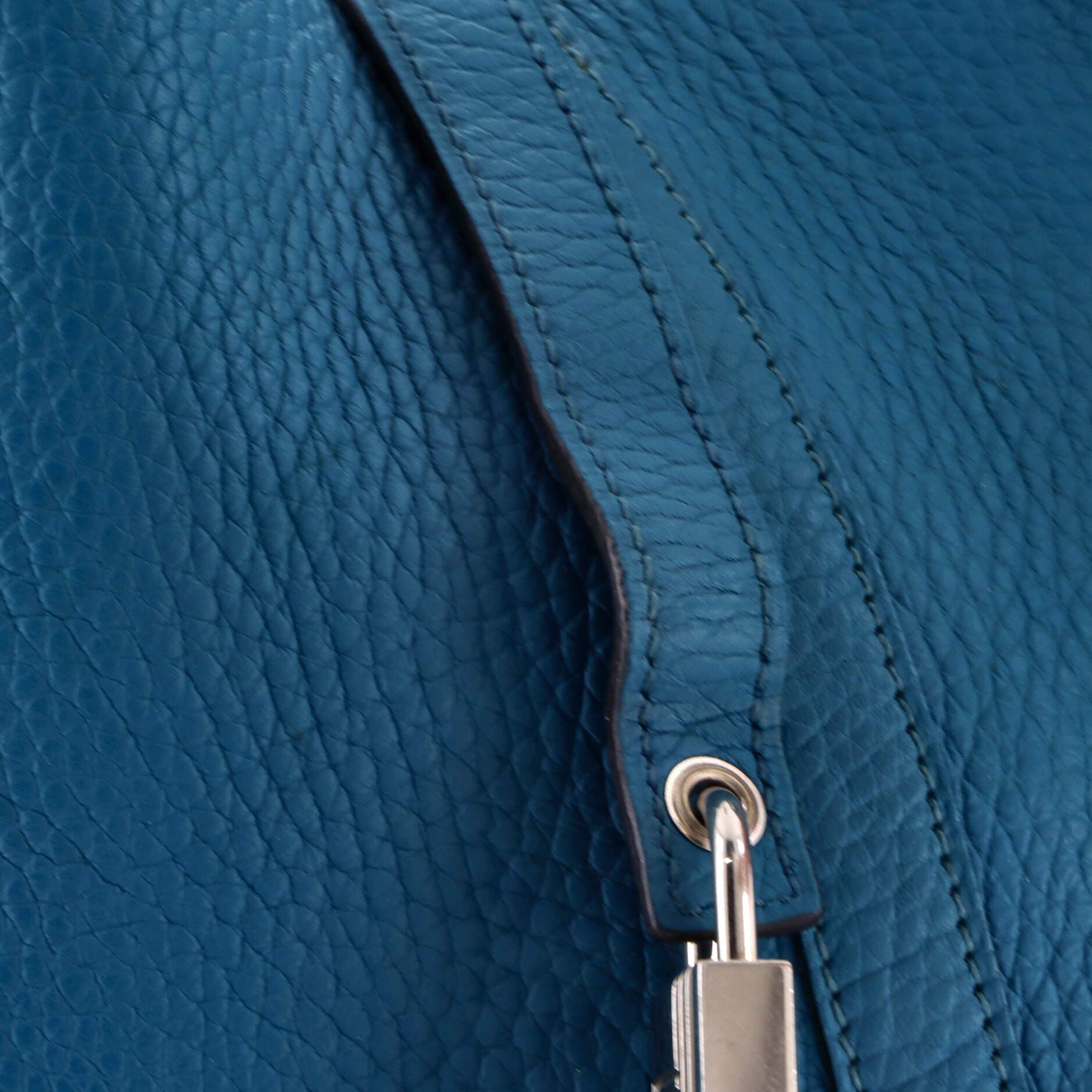 Pre-Owned Hermes Picotin Lock Bag Clemence MM, Alternate, color, Bleu Izmir