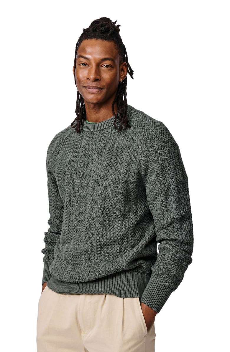 Aubin Montrose Textured Crew Neck Jumper, Main, color, Dark Khaki