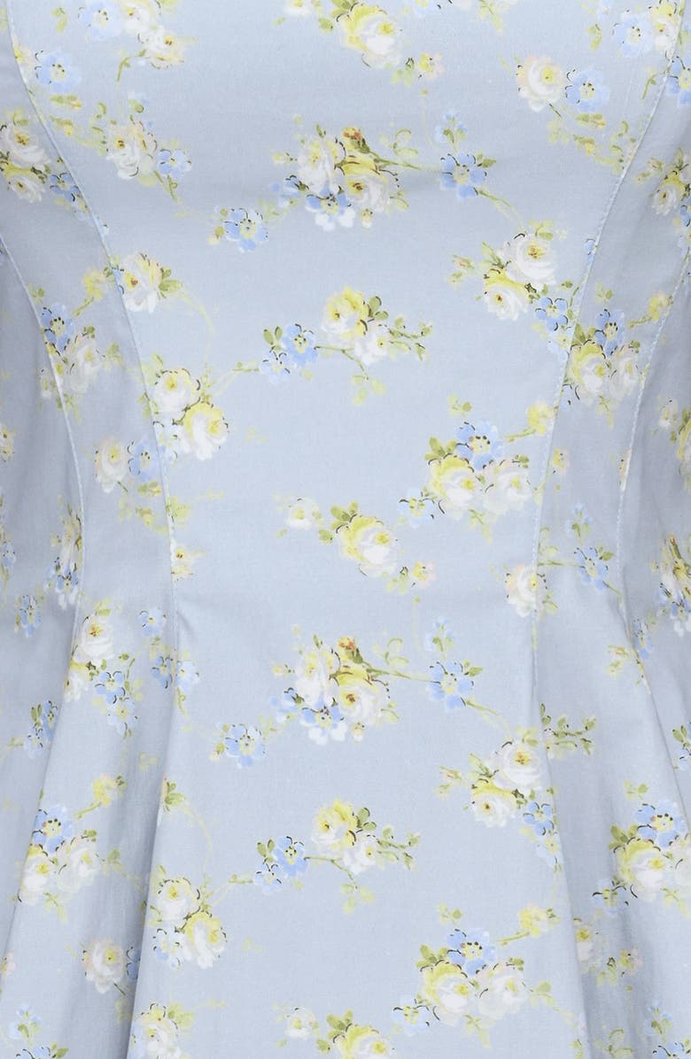 HOUSE OF CB Dolly Wildflower Print Fit & Flare Minidress, Alternate, color, Blue Wildflower