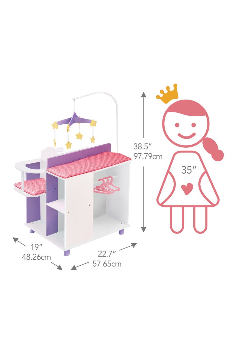 Olivia's Little World Little Princess Baby Doll Changing Station, Alternate, color, WHITE