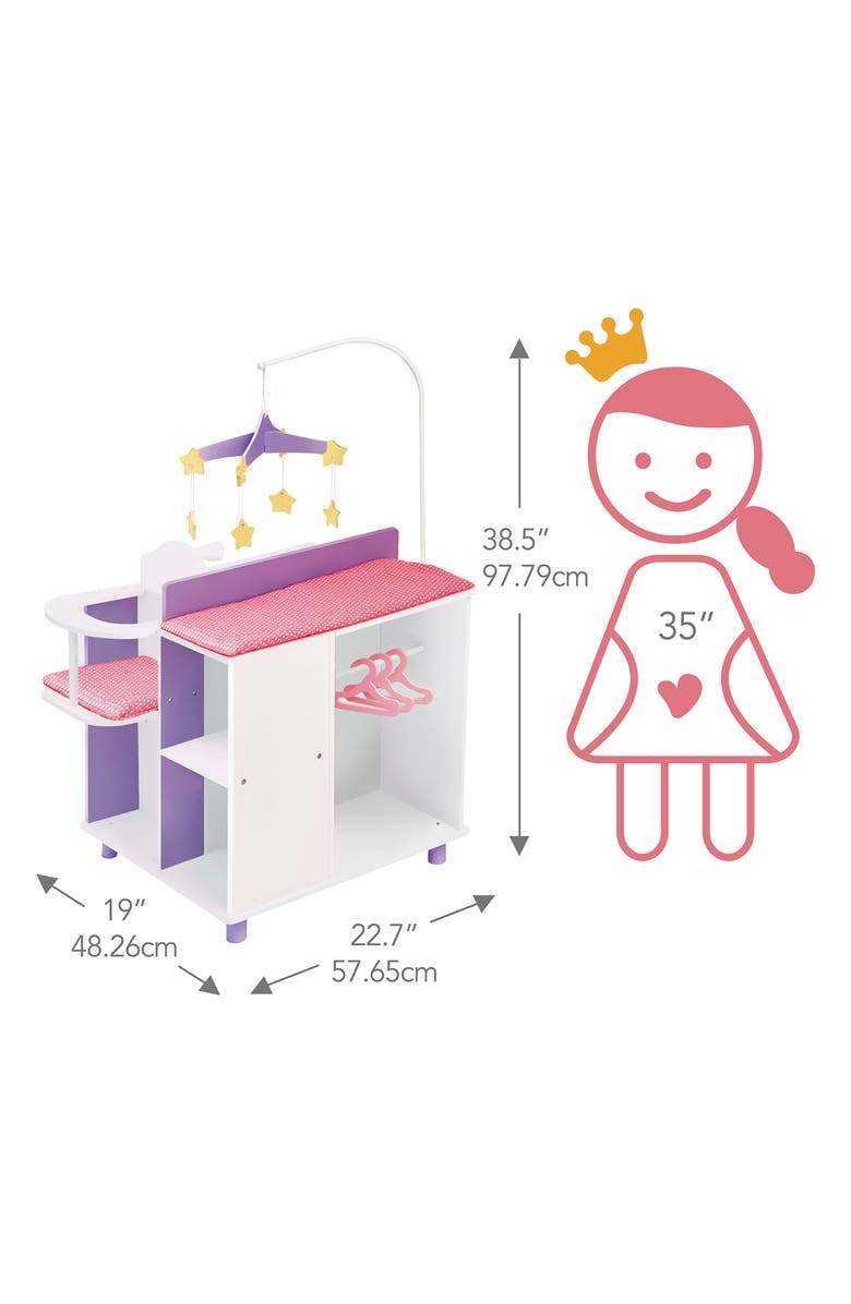Teamson Kids Olivia's Little World Little Princess Baby Doll Changing Station, Alternate, color, White