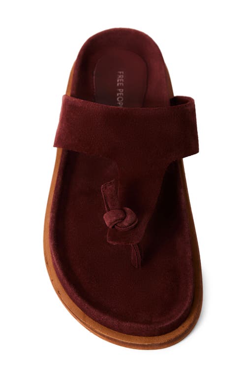 Shop Free People Mika Flip Flop In Cherry Cola Suede