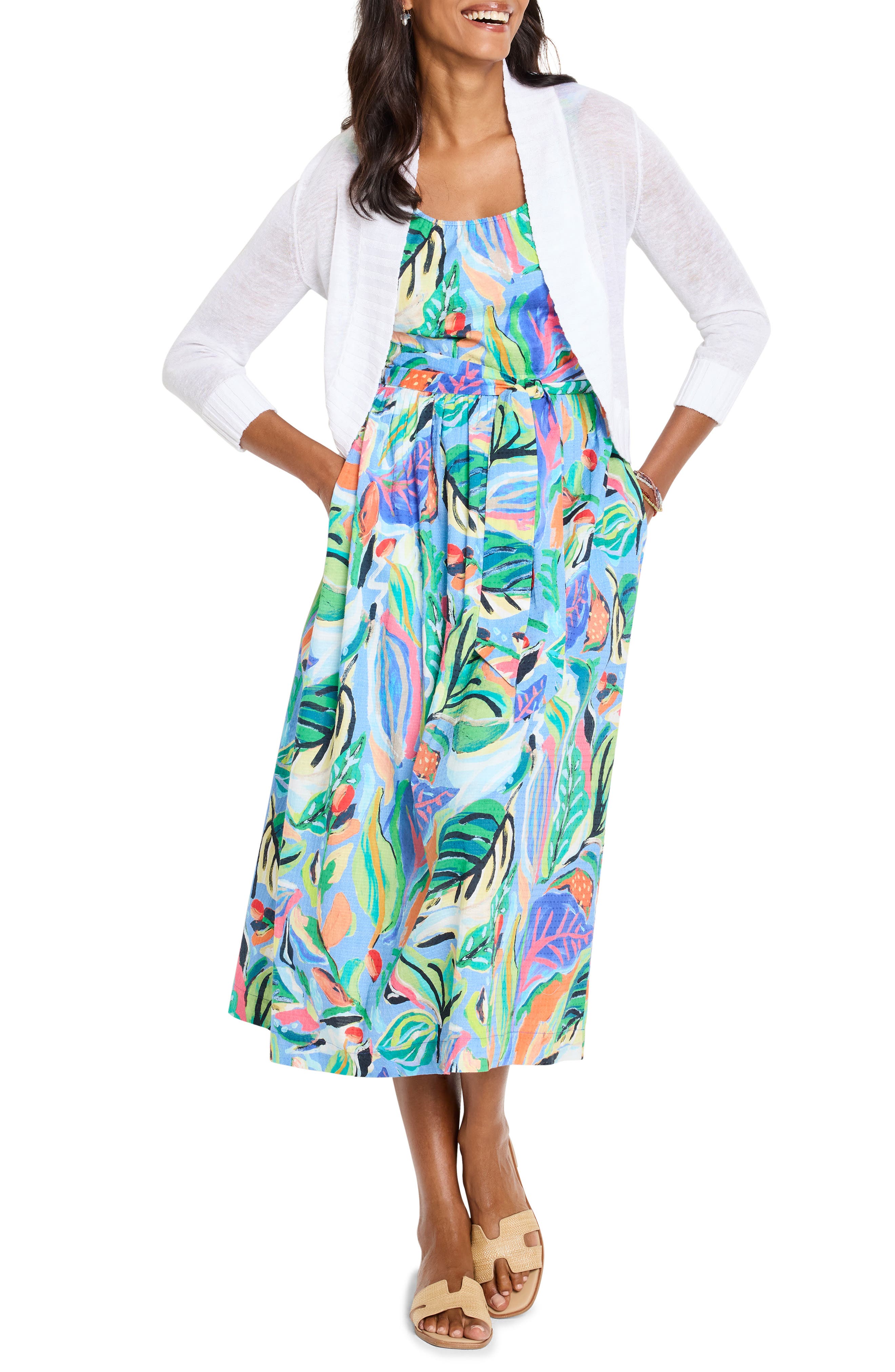 NIC+ZOE Sophie Island Beat Cotton Midi Sundress