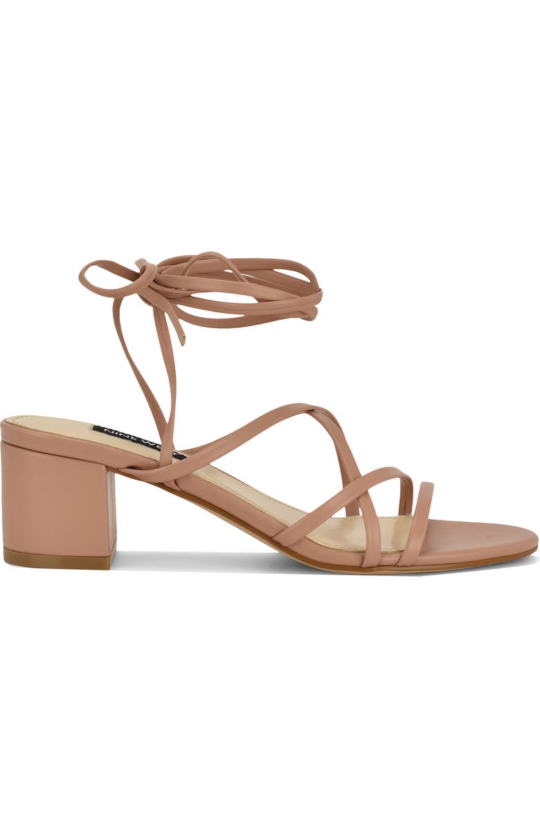 Nine West Aloud Ankle Wrap Sandal, Alternate, color, Light Natural