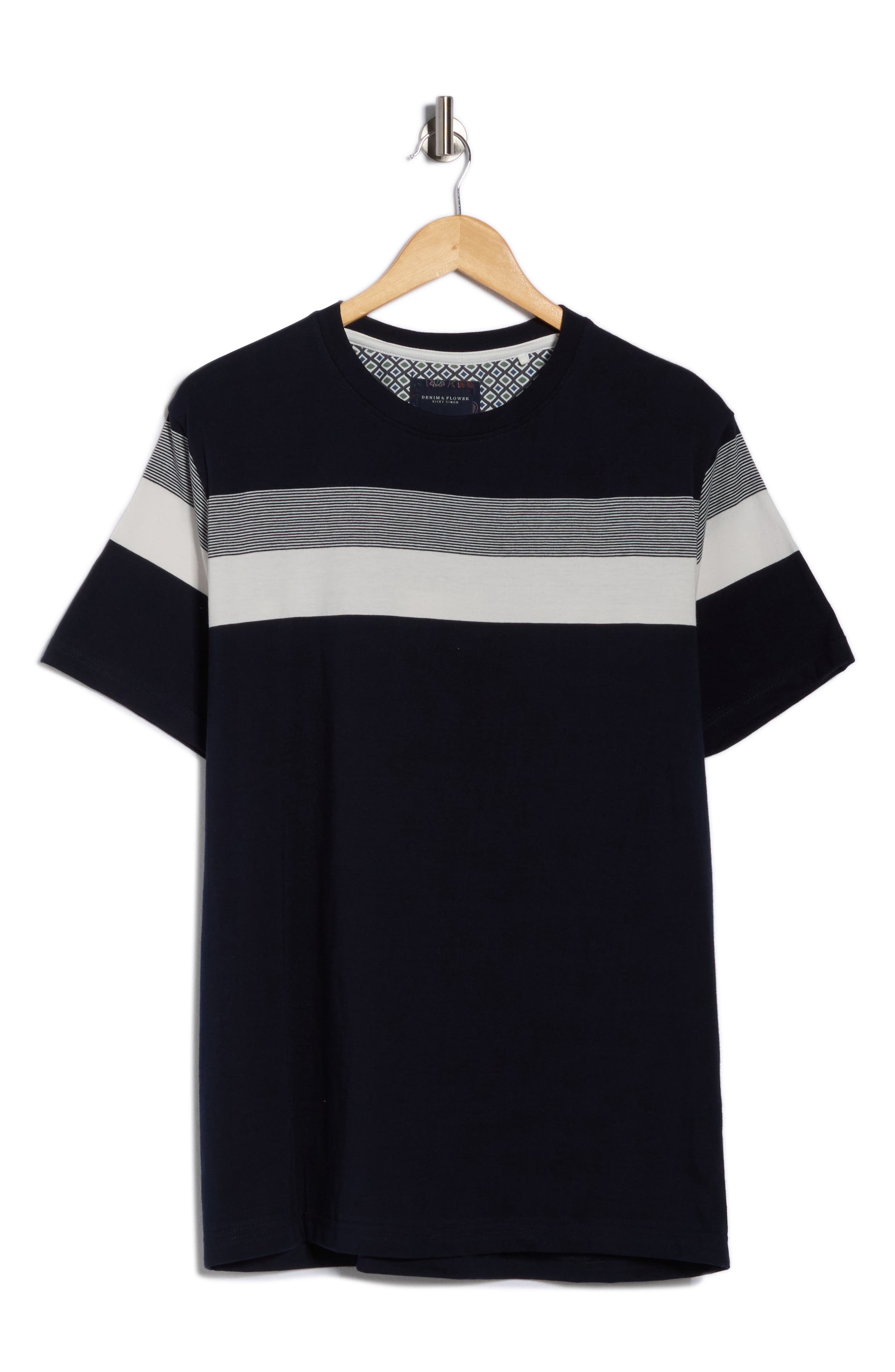 DENIM AND FLOWER Heritage Stripe Crewneck T-Shirt