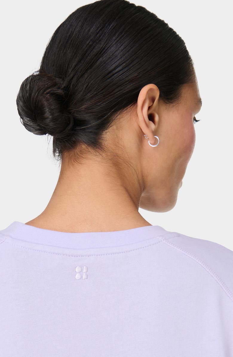 Sweaty Betty After Class Cotton Blend Crop Sweatshirt, Alternate, color, Heather Purple